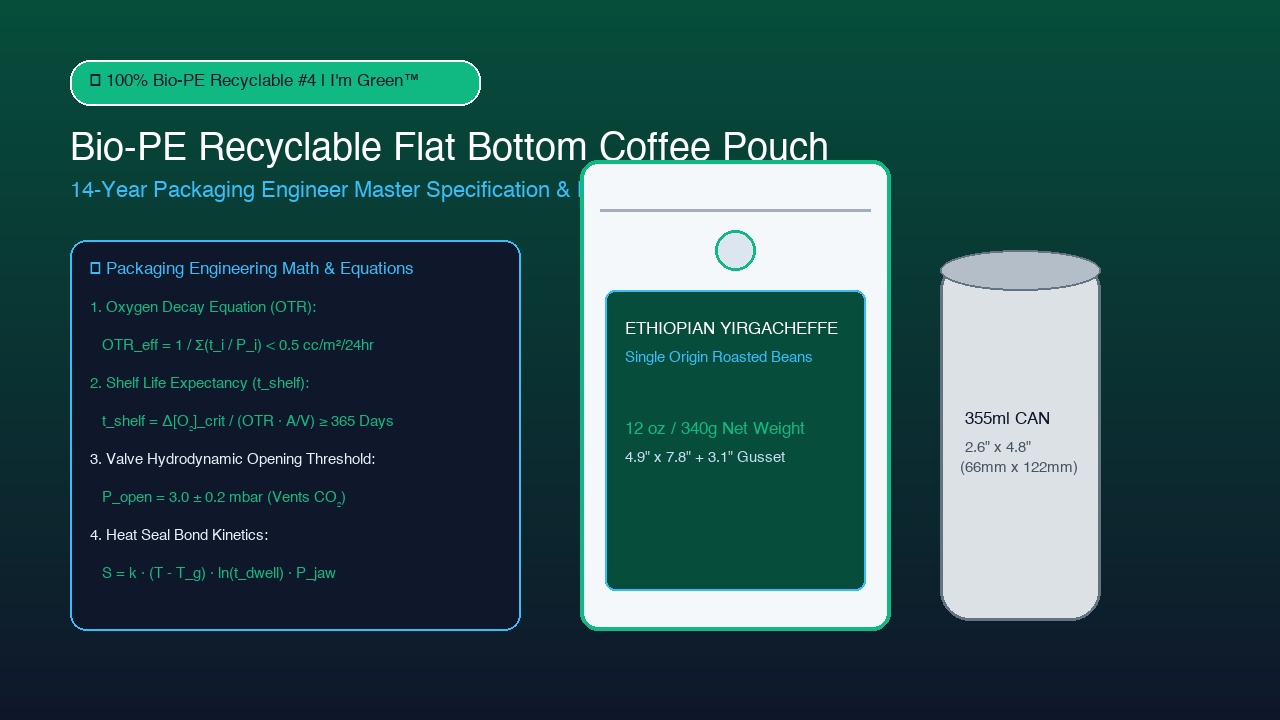 Compostable Kraft Coffee Doypack with degassing valve and roasted coffee beans